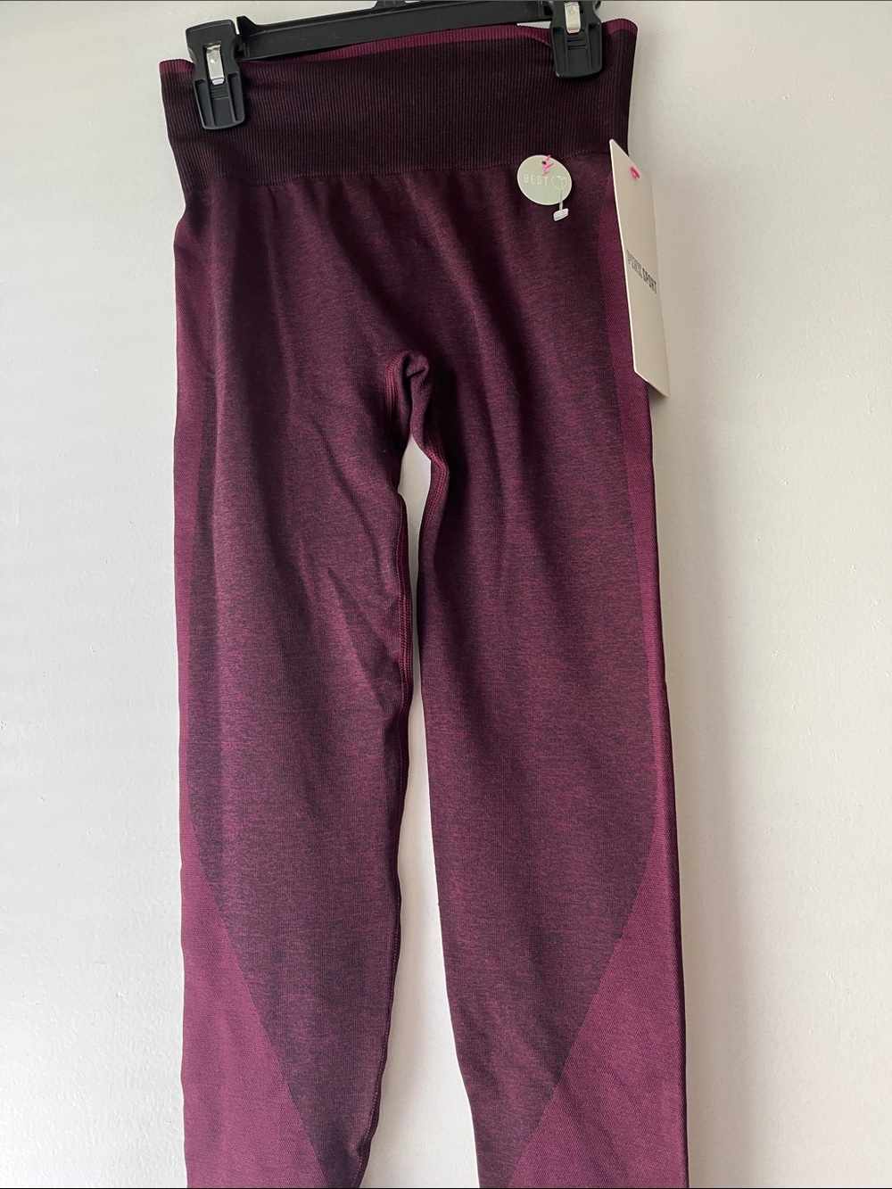 NWT PINK Victoria's Secret Girls' Maroon Seamless Leggings extra small